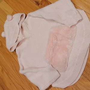 Cat & Jack Pink Sweater Poncho with Ears